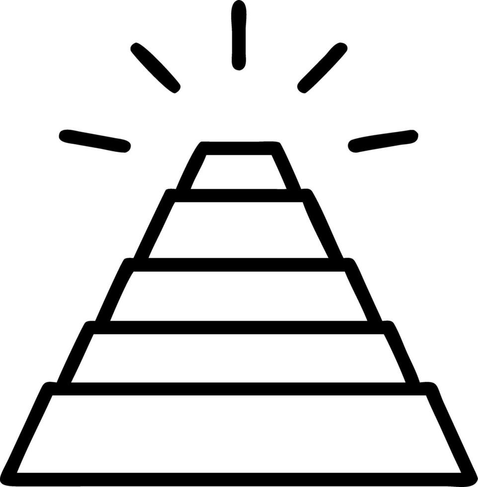 Glowing abstract pyramid representing organizational hierarchy vector