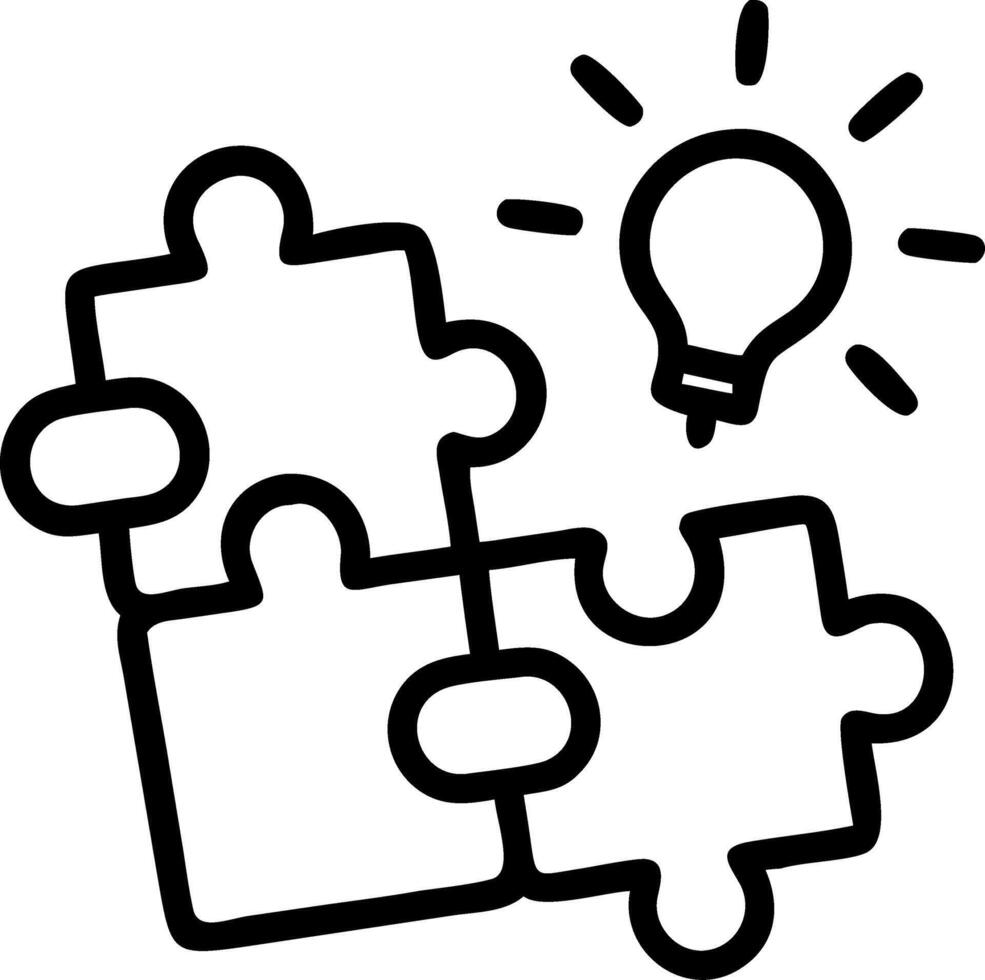 Glowing abstract puzzle pieces forming a complete picture vector
