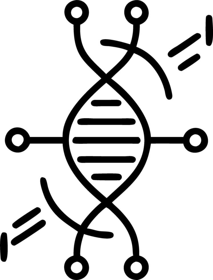 Glowing DNA strand with abstract data points vector