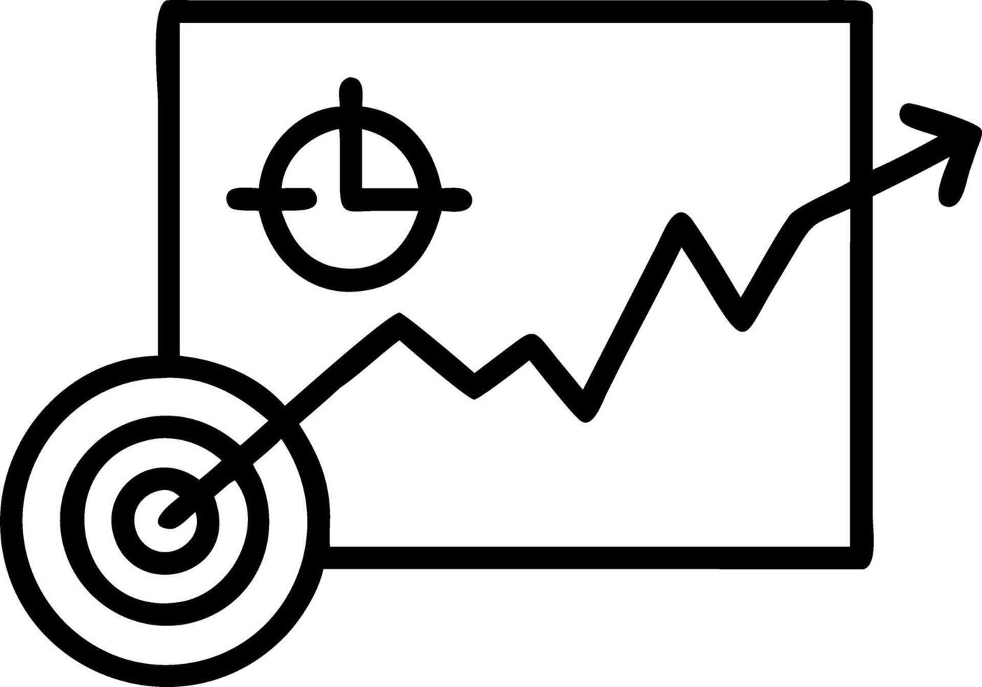 Graph and target border frame with Market Analysis text and copy space vector