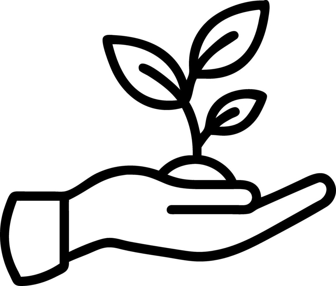 Hand and Seedling Icon vector