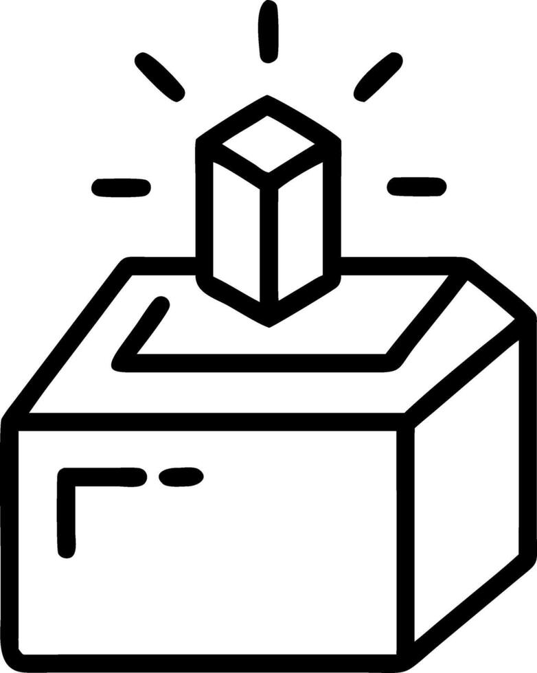 Holographic ballot box on futuristic background vector