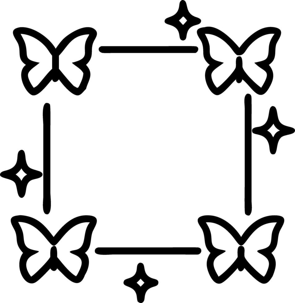 Holographic Butterfly Frame vector