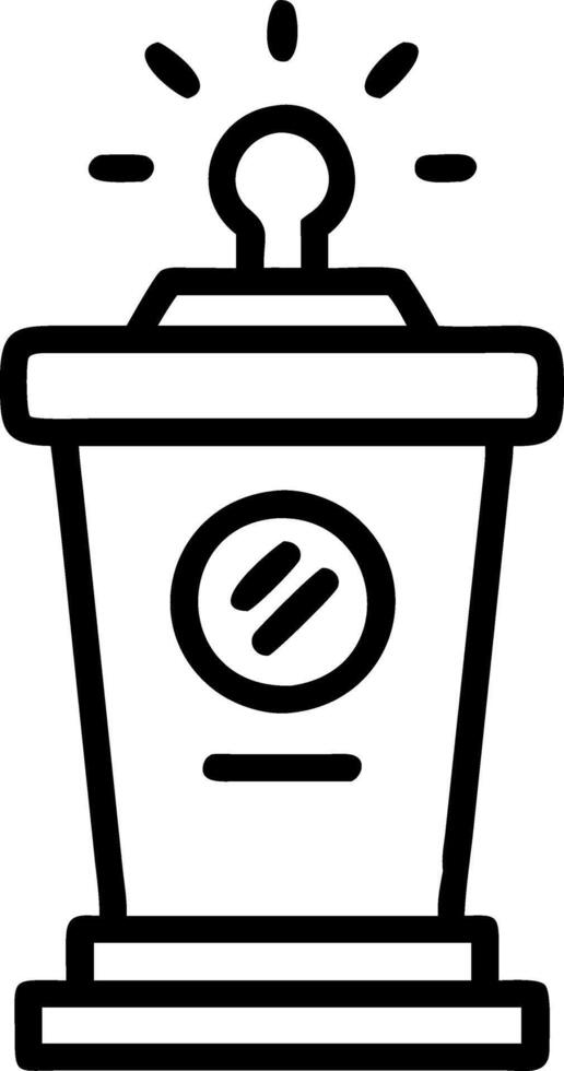Holographic campaign podium with donation meter vector