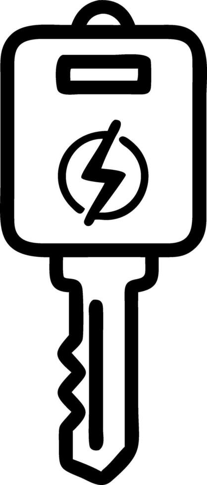 Holographic electric car key with floating battery icon vector