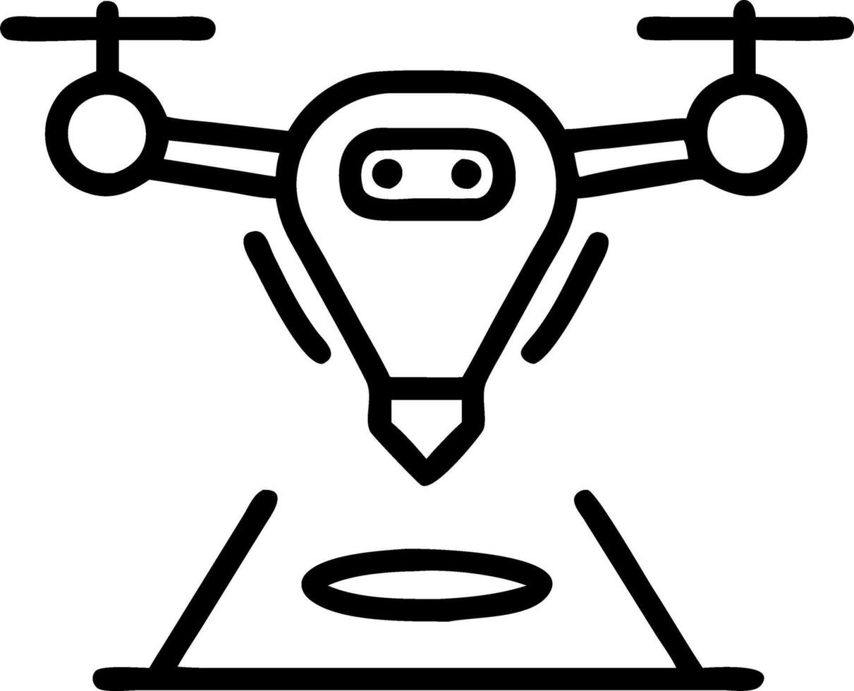 Holographic drone with floating map markers vector