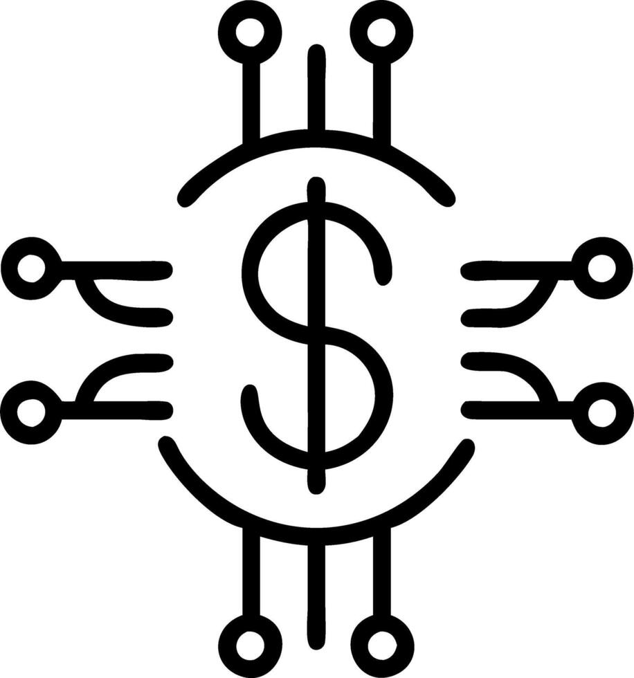 Holographic Dollar and Circuit Board vector