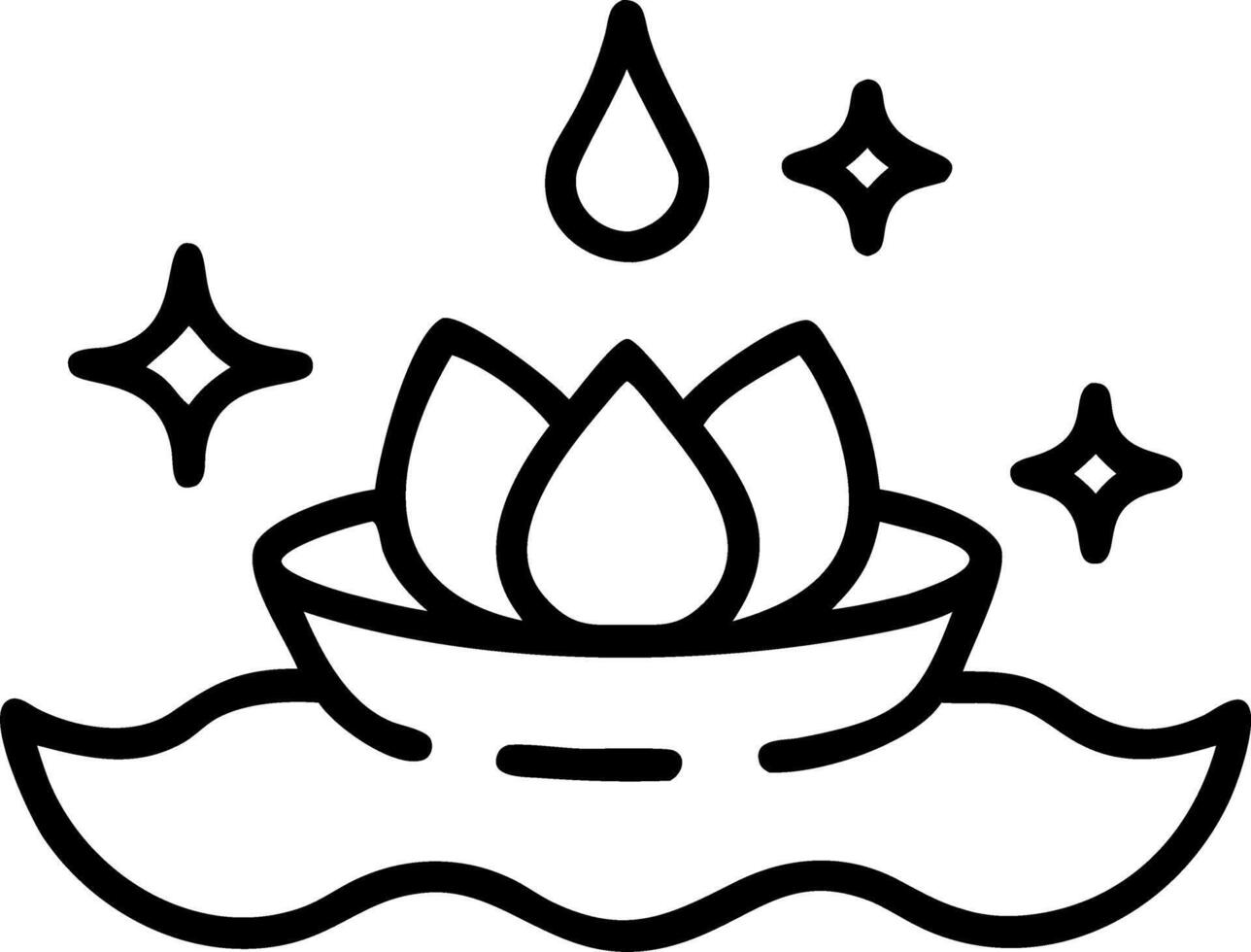 Holographic Loy Krathong Floating on Water vector