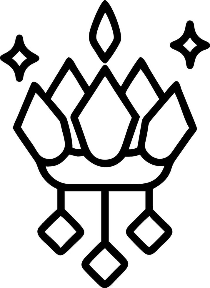 Holographic Loy Krathong with Glowing Gems vector