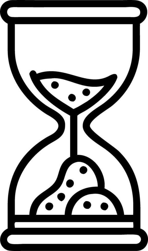 Hourglass filling with golden coins vector