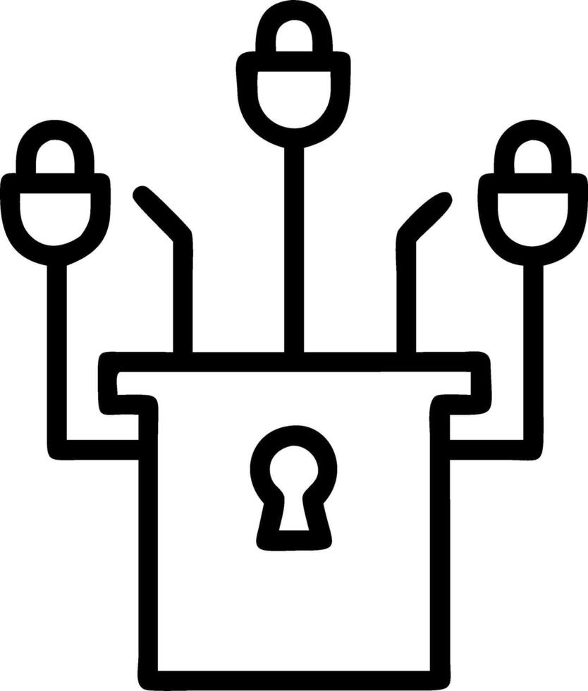 Integrity lock and key maze podium vector