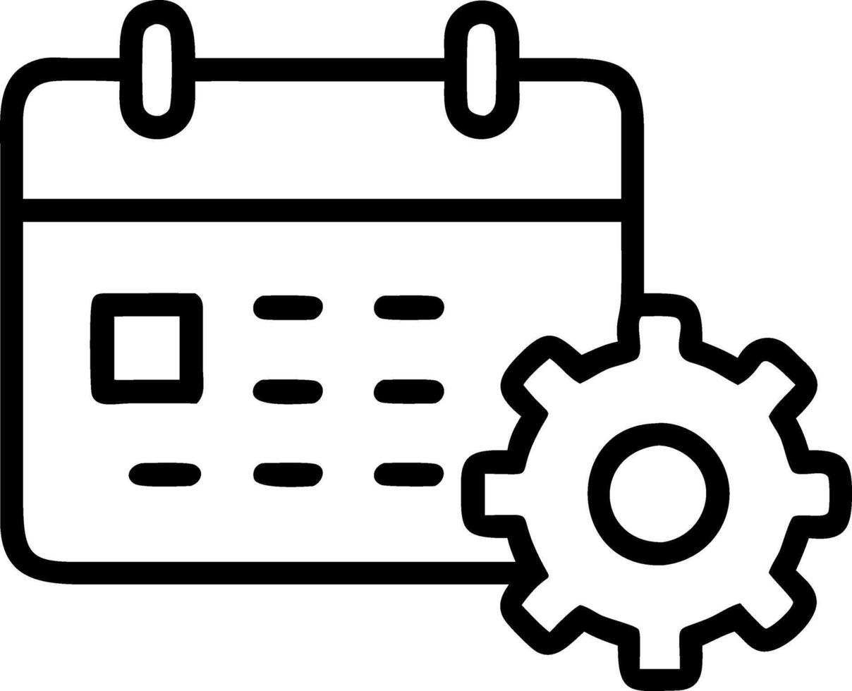 Isolated of a calendar and gear with the word Timeline vector