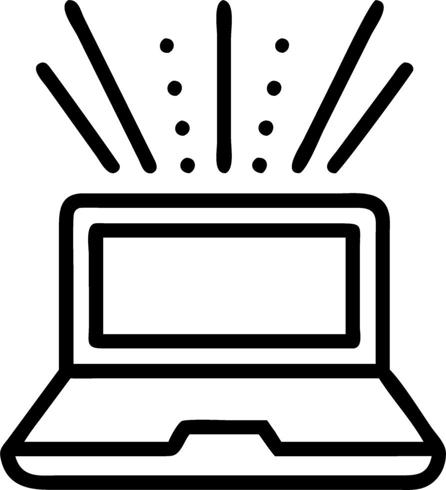 Laptop with holographic data streams and copy space vector