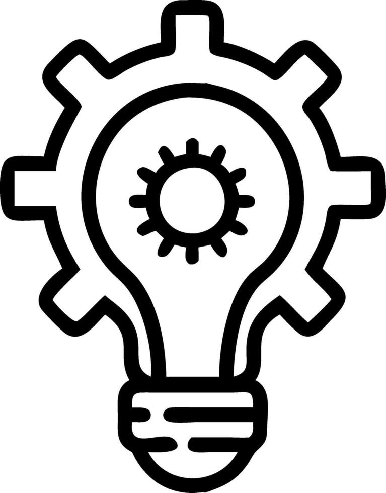 Lightbulb and Gear Icon vector