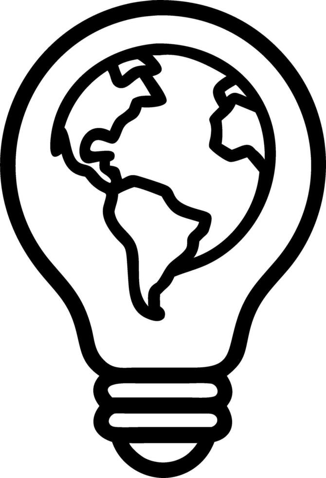 Lightbulb and Earth Icon vector