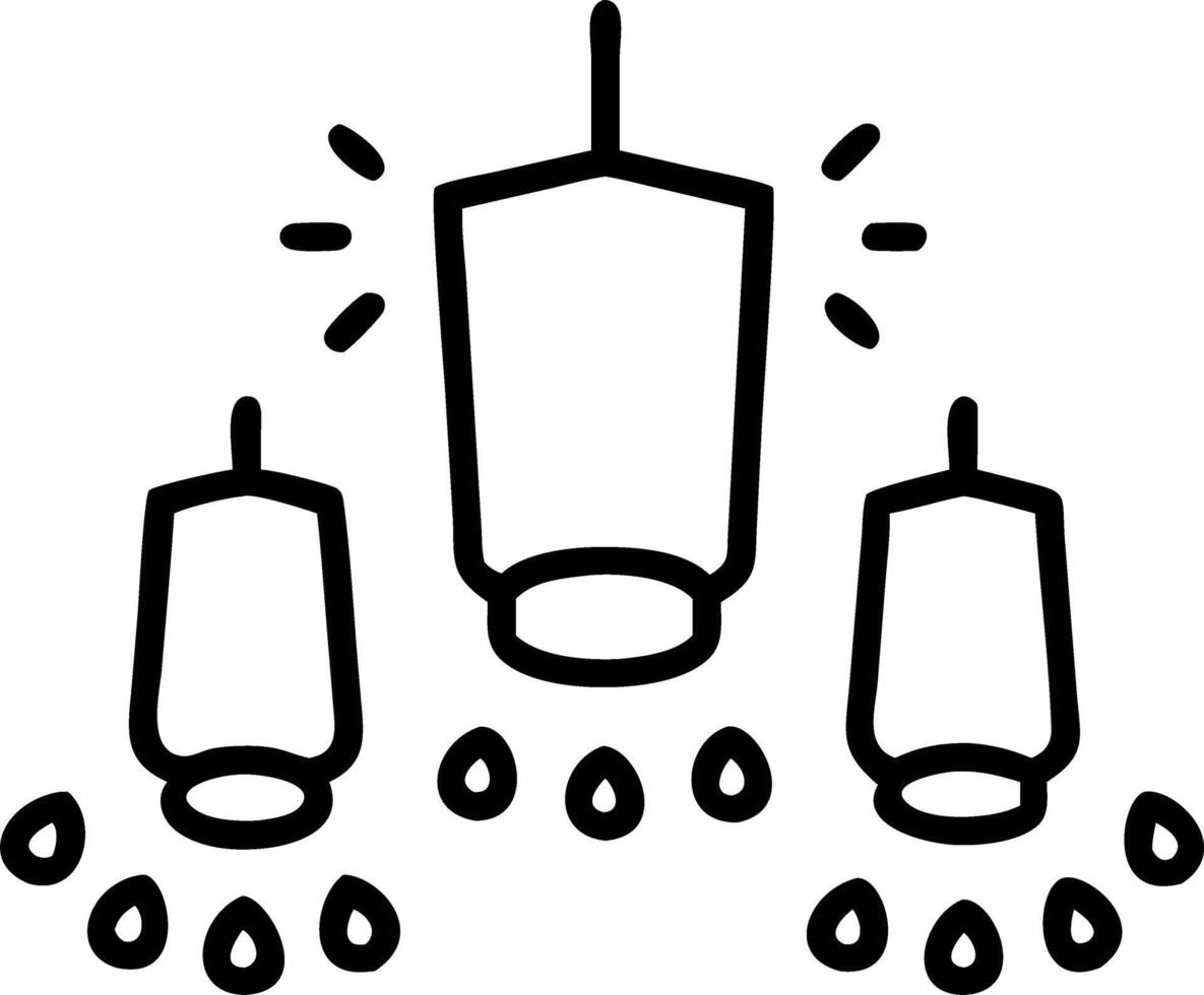 Loy Krathong with Floating Lanterns vector