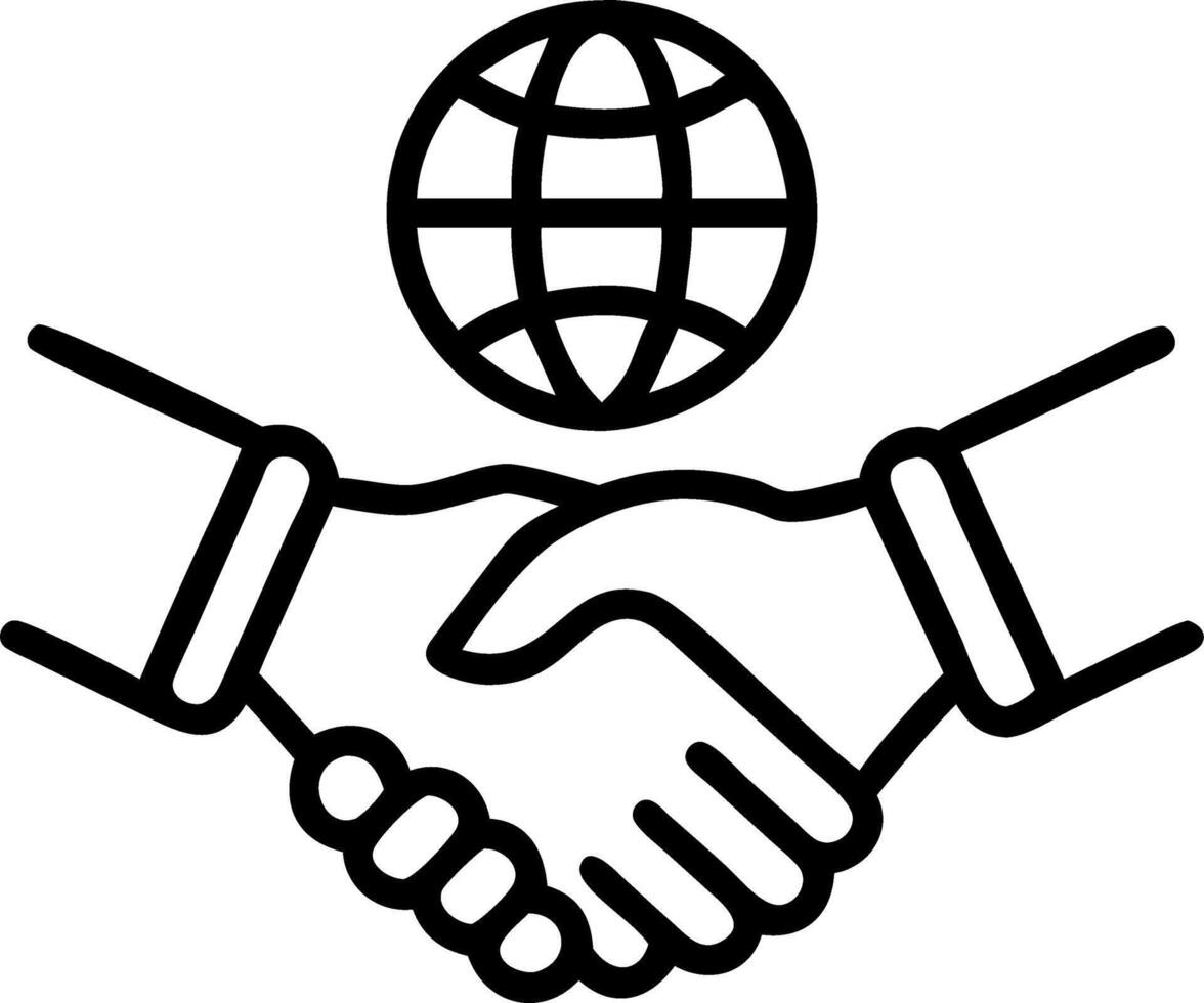 Macro of Handshake Over Globe vector