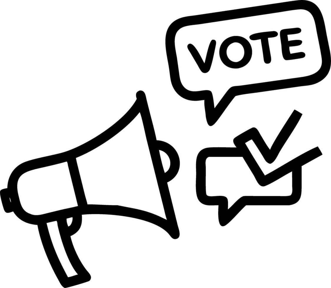 Megaphone with vote bubbles vector