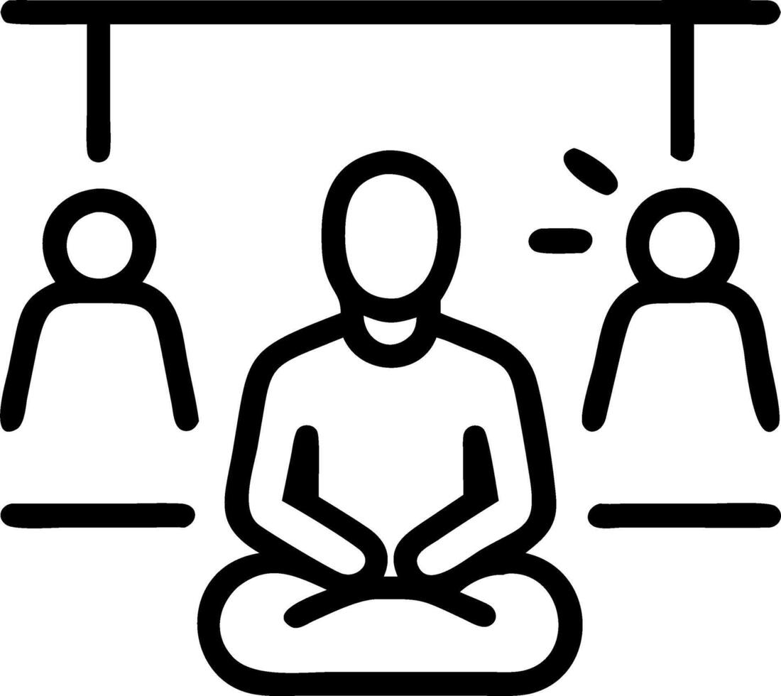 Mindful commuters on public transport vector