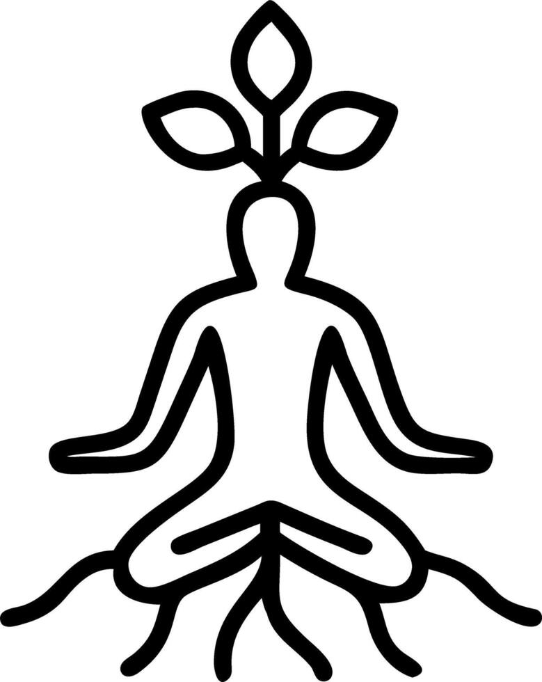 Mindfulness meditation tree vector