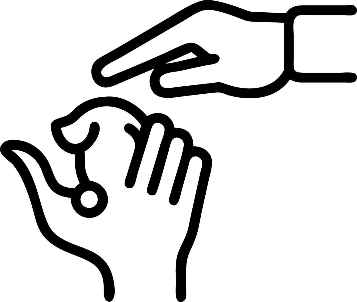 Mindful pet interaction vector