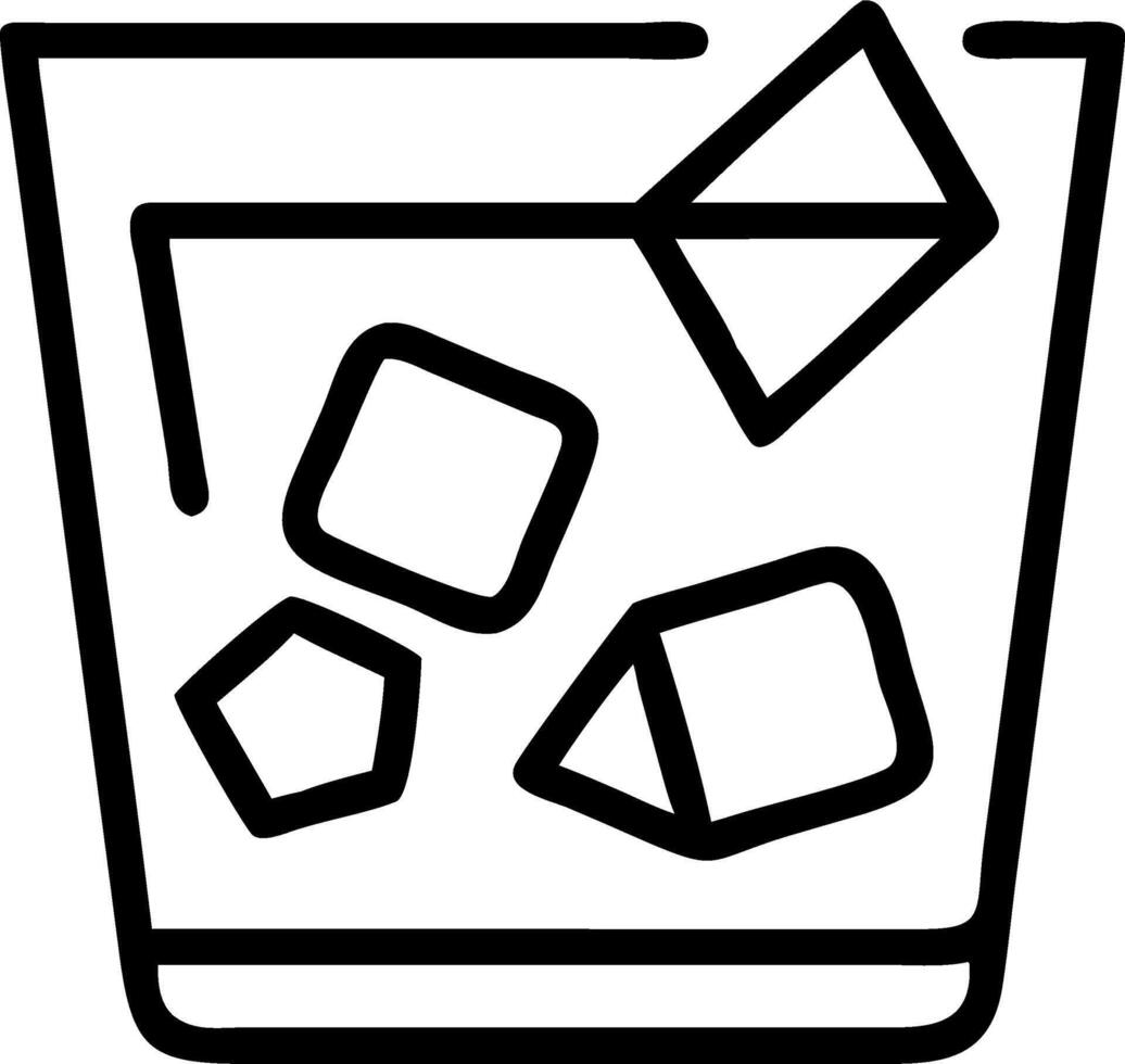 Neon glowing geometric shapes forming a whiskey glass vector