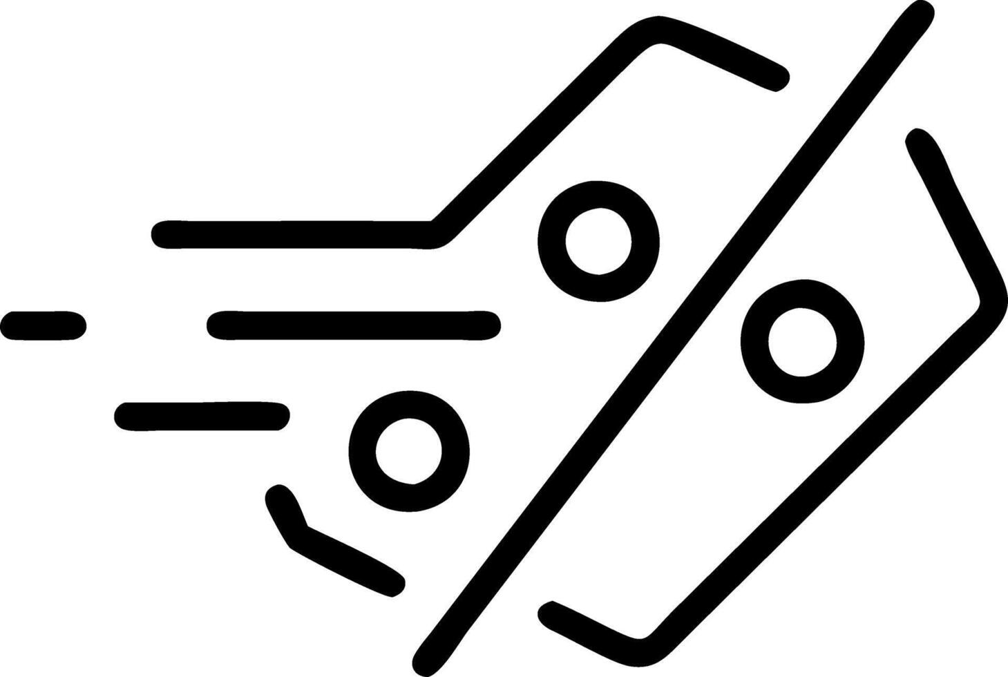 Percentage Sign in Free Fall vector