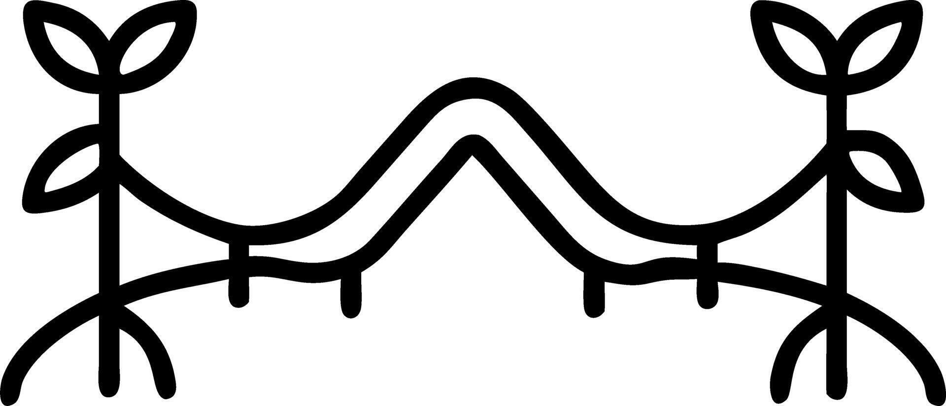 Plain Bridge with Growing Vines and Copy Space vector