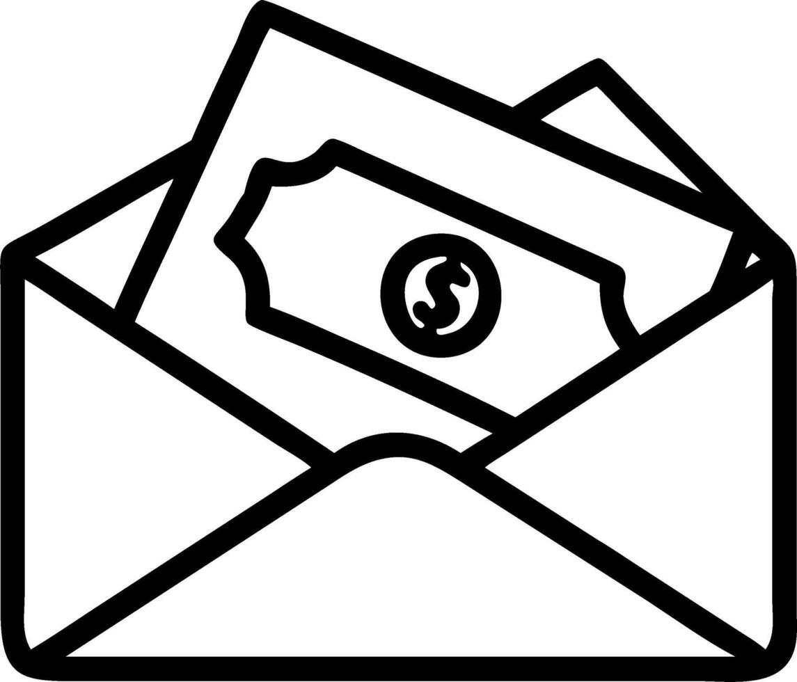Plain Envelope with Currency Inside vector