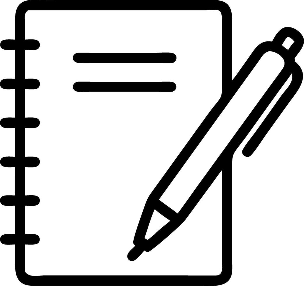 Plain Notebook with Pen vector