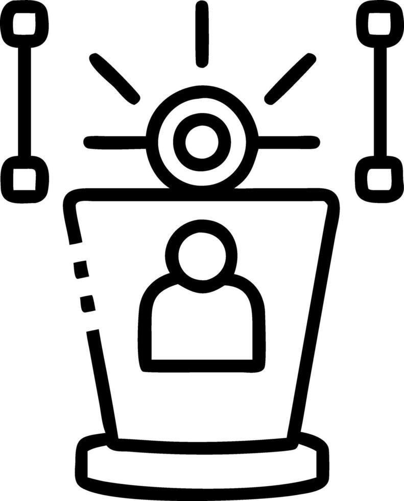 Podium with policy impact holograms vector