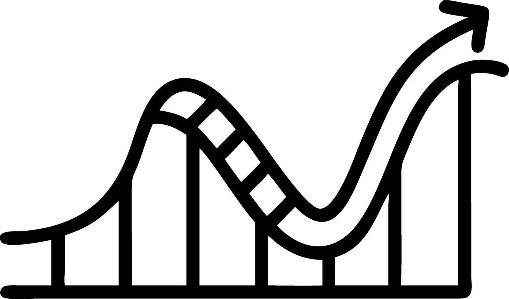 Politician approval rating rollercoaster vector