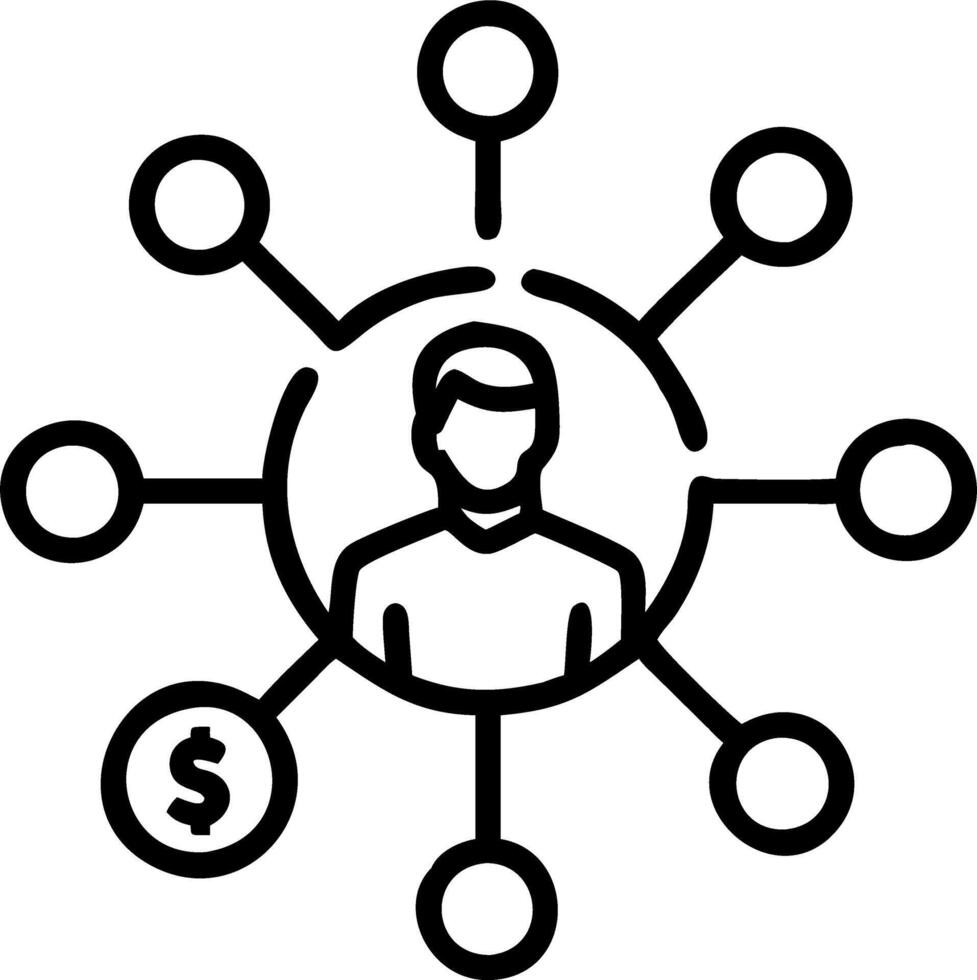 Politician with donor network constellation vector