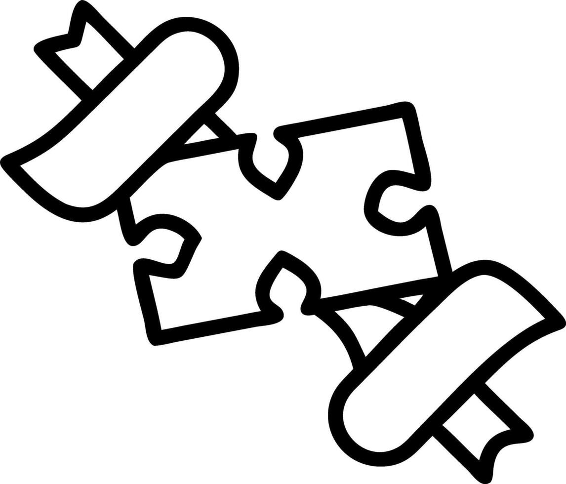 Red Ribbon Puzzle Pieces vector