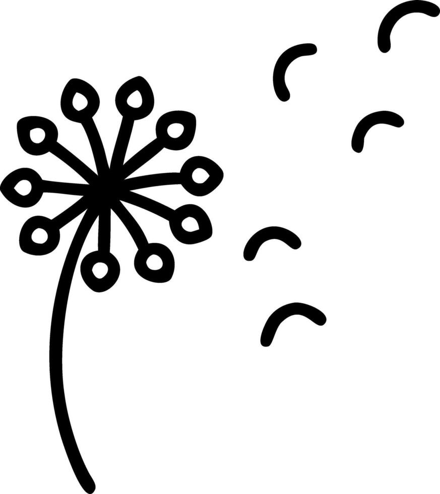 Rising white dandelion seeds vector