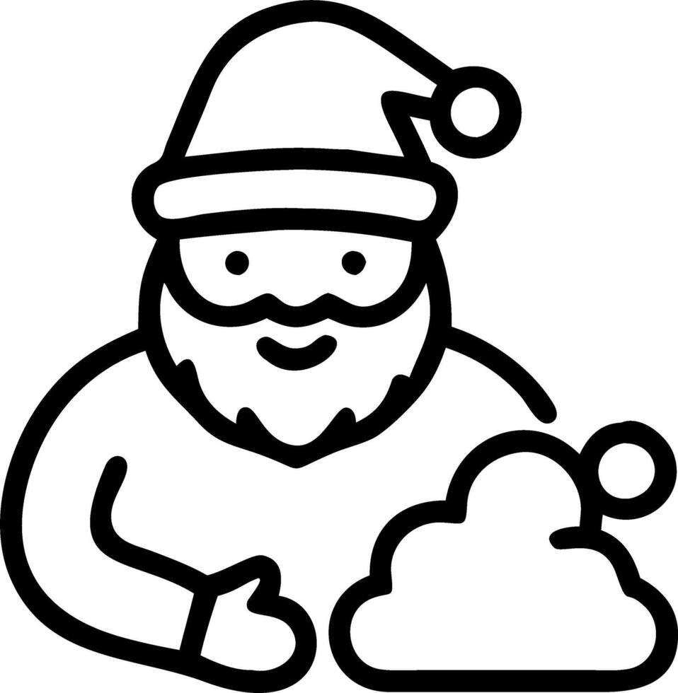 Santa Baking Cookies with Kids vector