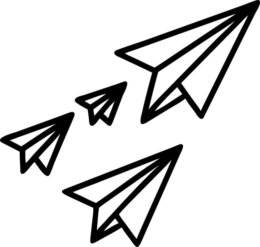 Rising white paper planes vector