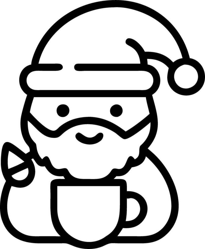 Santa Enjoying Hot Cocoa with Kids vector