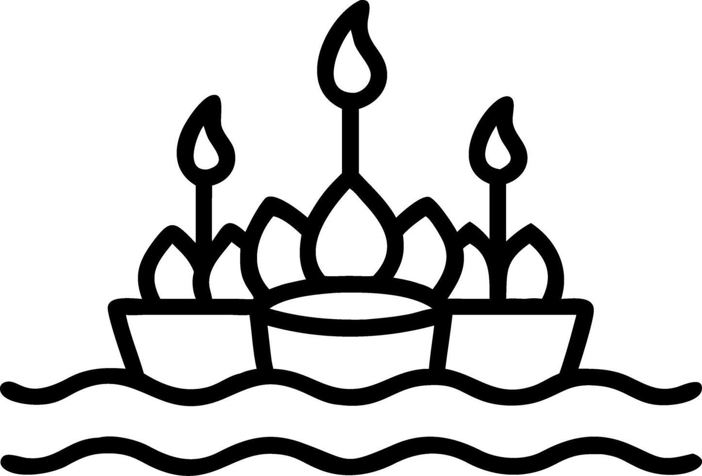 Santa Floating Loy Krathong vector