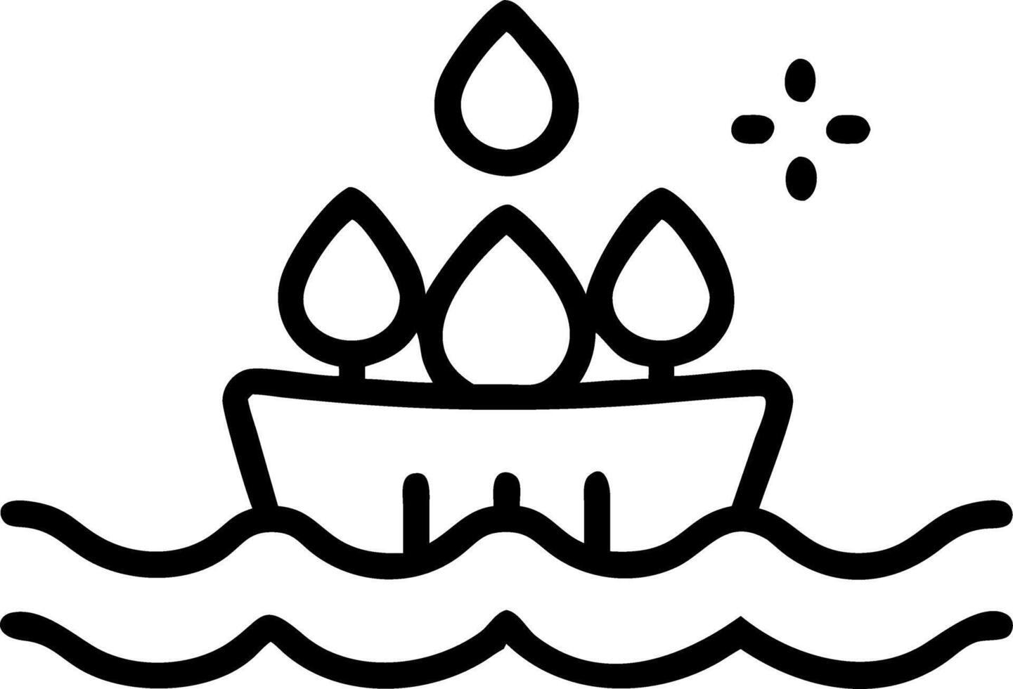 Santa Releasing Loy Krathong vector