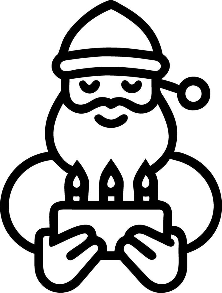 Santa with a Holographic Loy Krathong and Candles vector