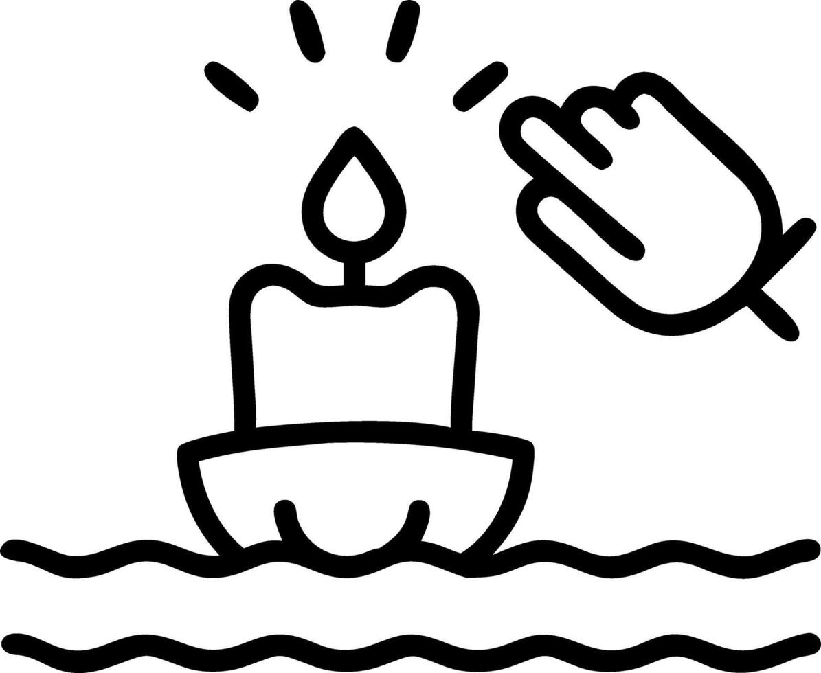 Santa with a Floating Krathong vector