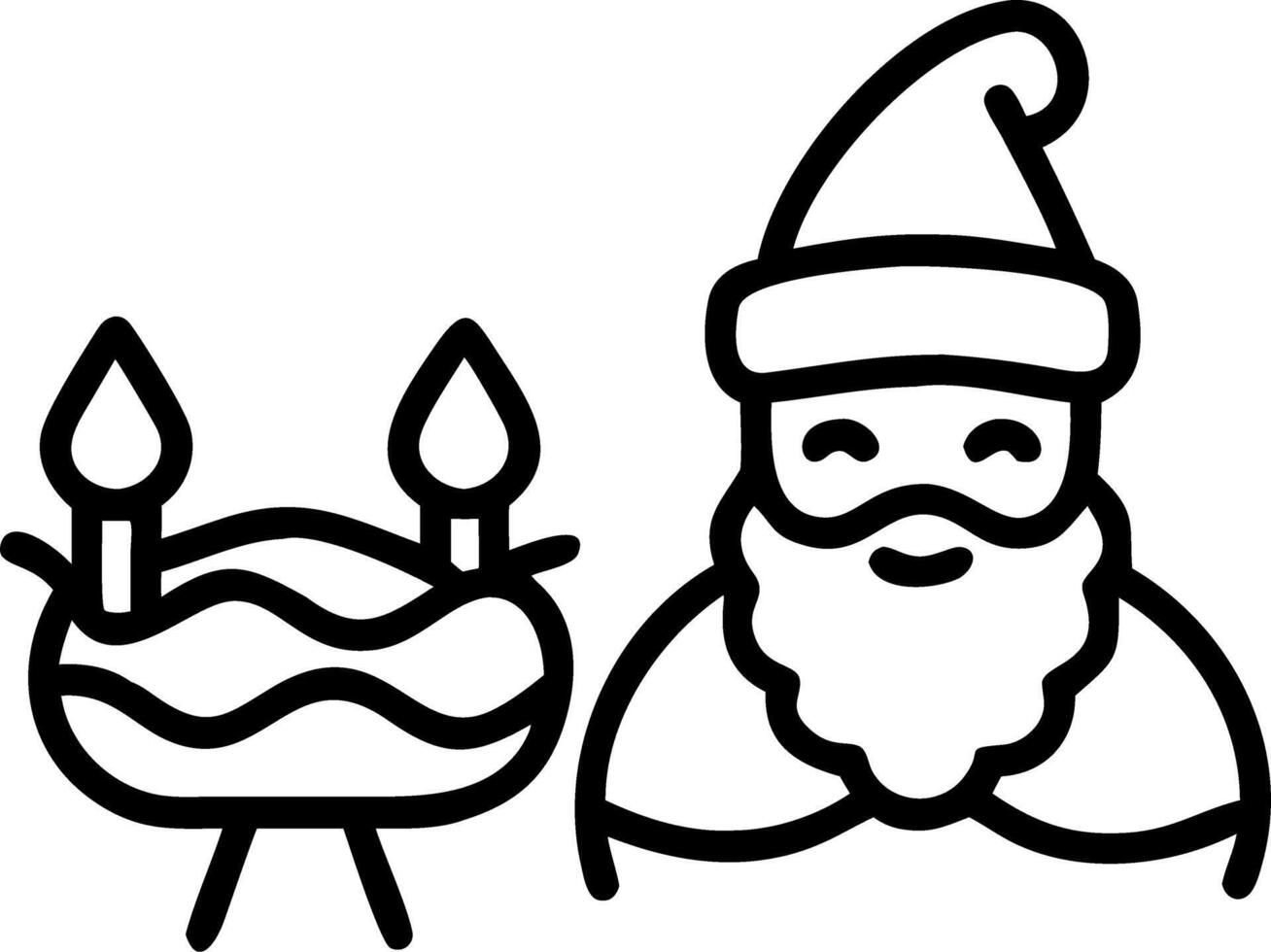 Santa with a Glowing Krathong and Ribbons vector