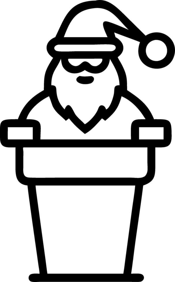 Santa with a Holiday Banner on a Podium vector