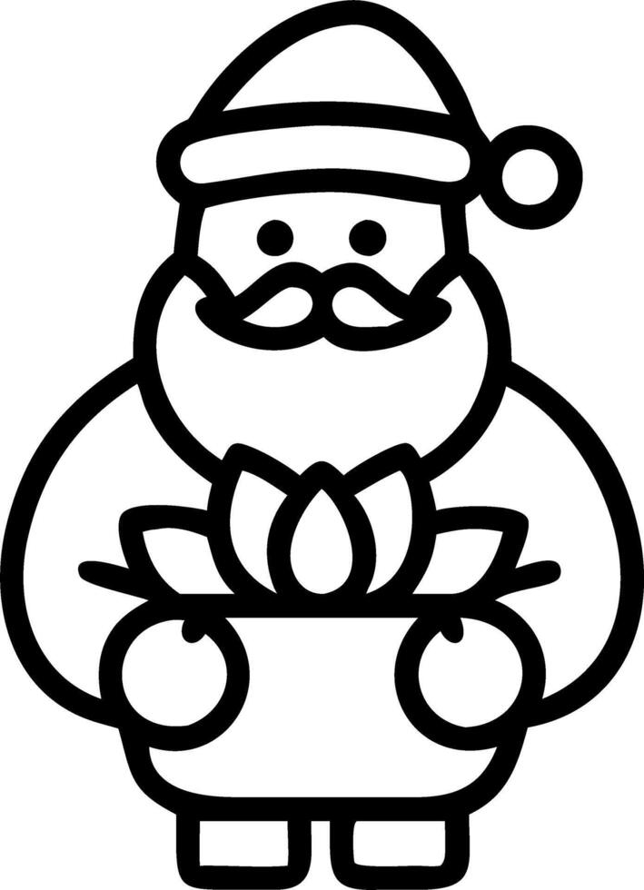Santa with a Krathong and Floating Flowers vector