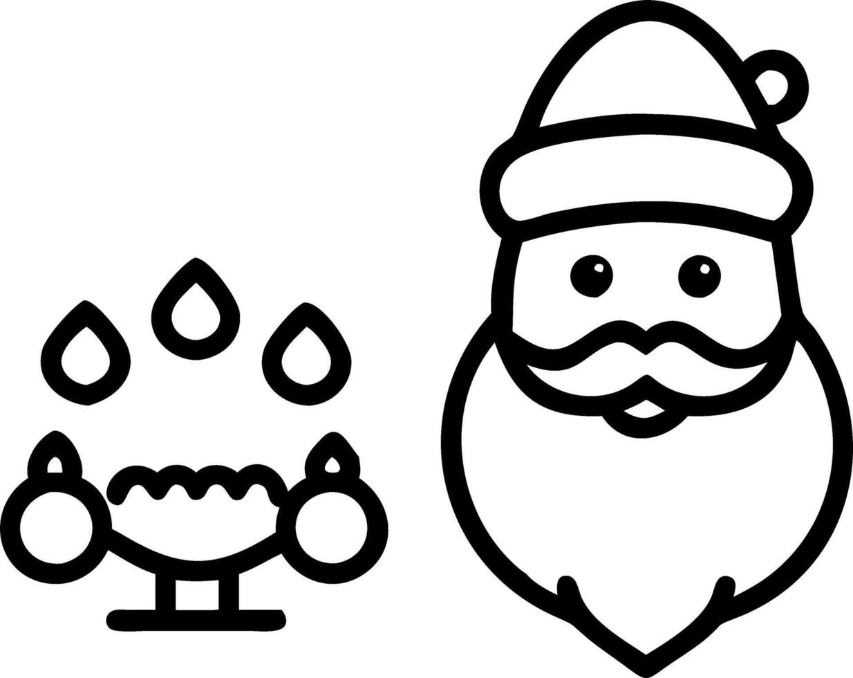 Santa with a Krathong and Glowing Gems vector