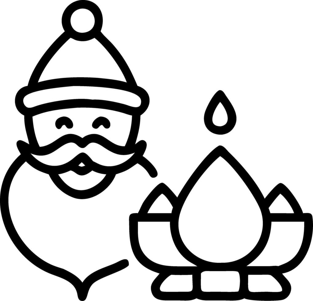 Santa with a Krathong and Glowing Gems vector