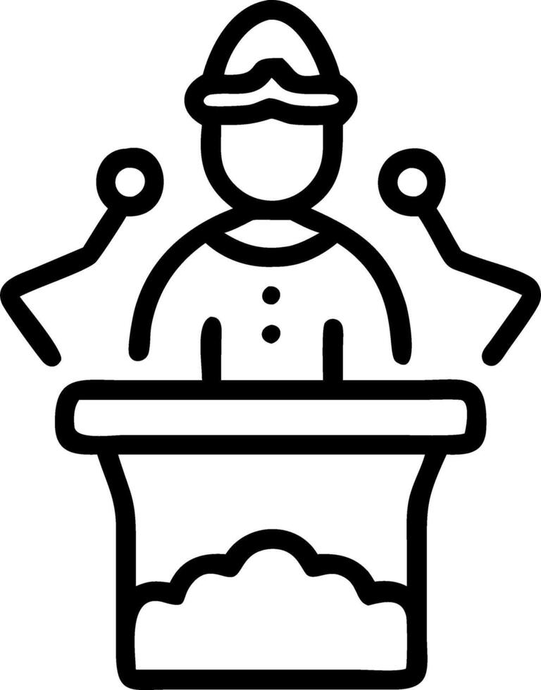 Santa with a Krathong on a Podium vector