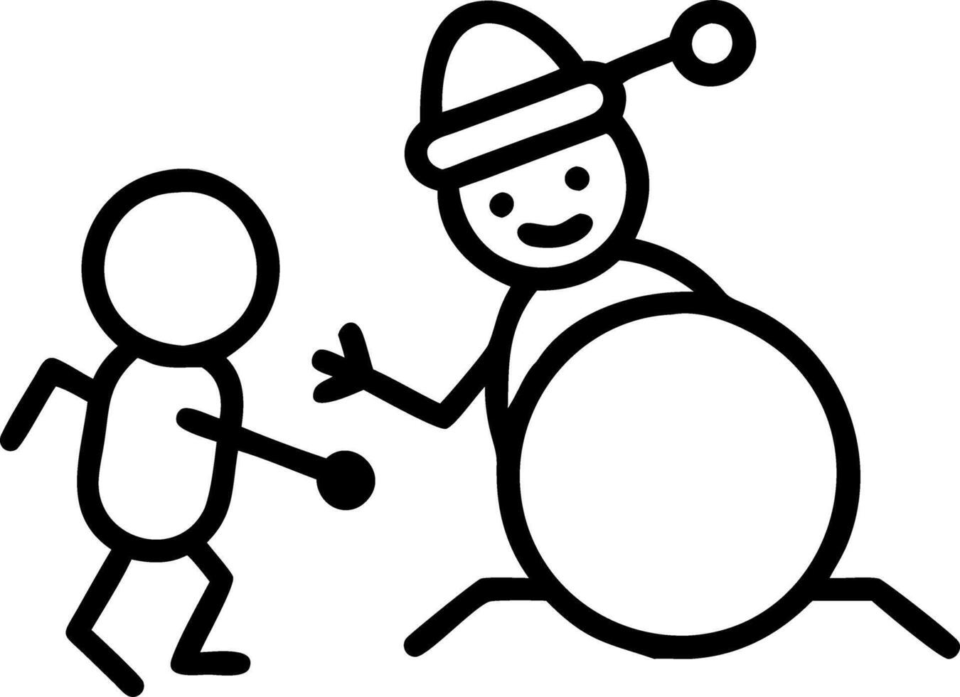 Santa with Children in the Snow vector