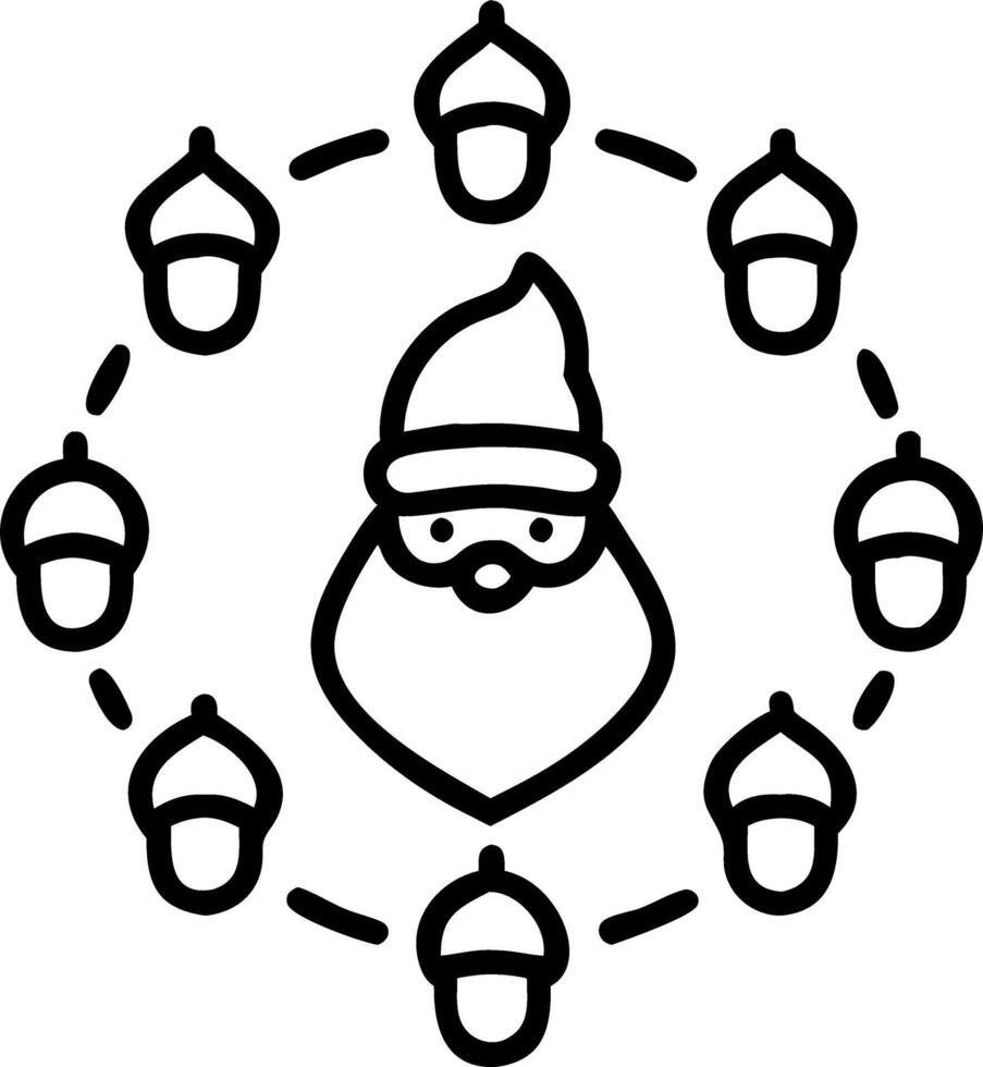 Santa with Glowing Loy Krathong Decorations vector